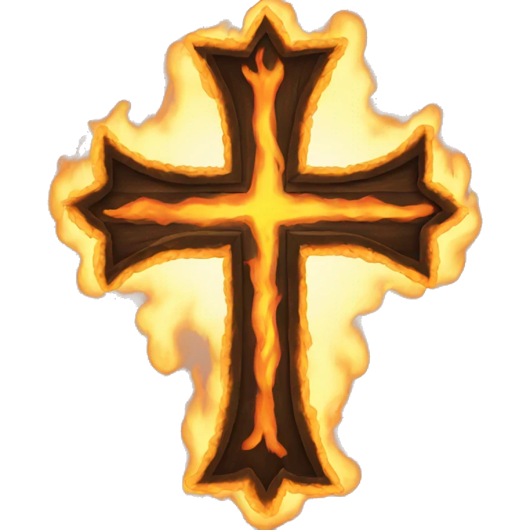 Cross on fire emoji
