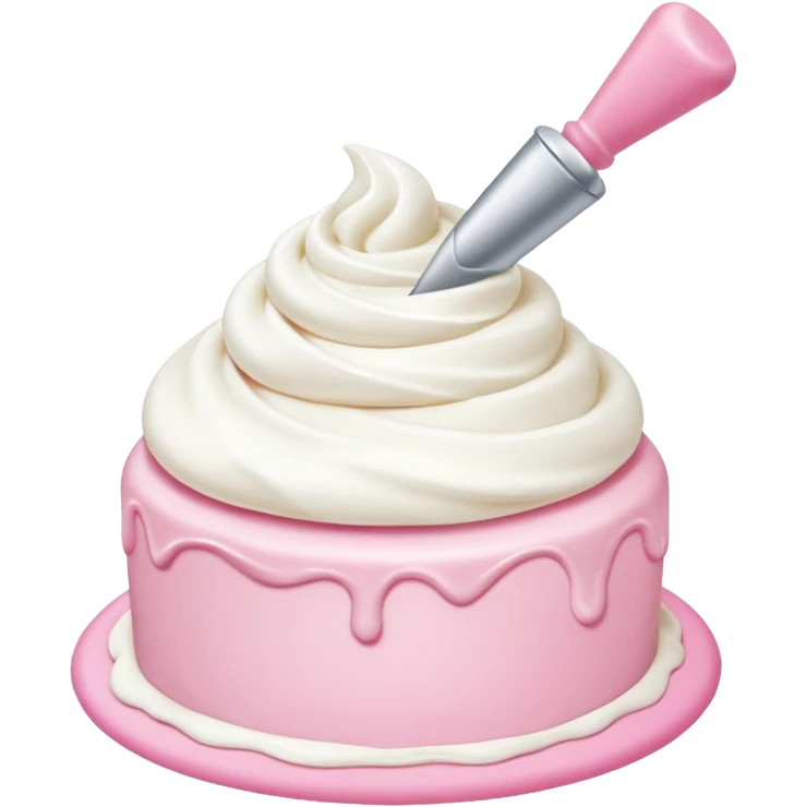 pink piping bag and white frost emoji