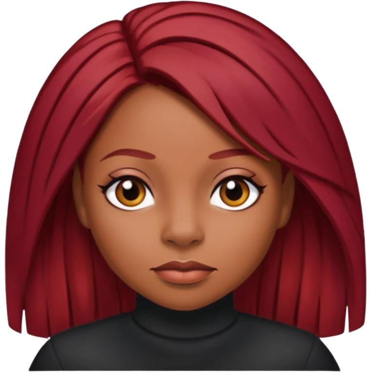 LaTavia Robeson with dark red hair emoji