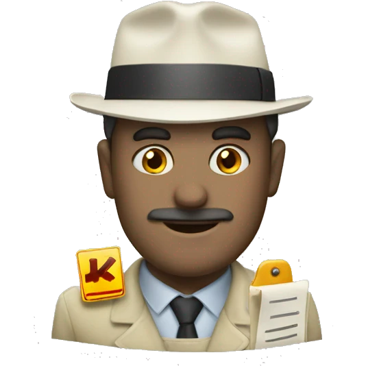 Man inspector with a sign that says Копипаст emoji