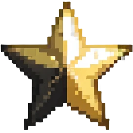 half golden and half black star, split vertically emoji