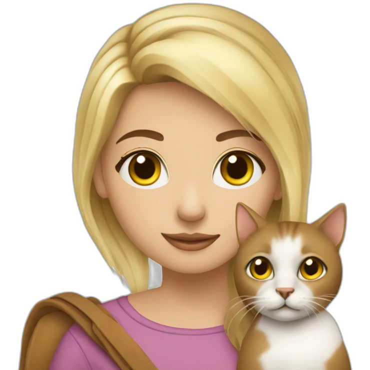 Bonde-girl-with-cat-and-horse emoji