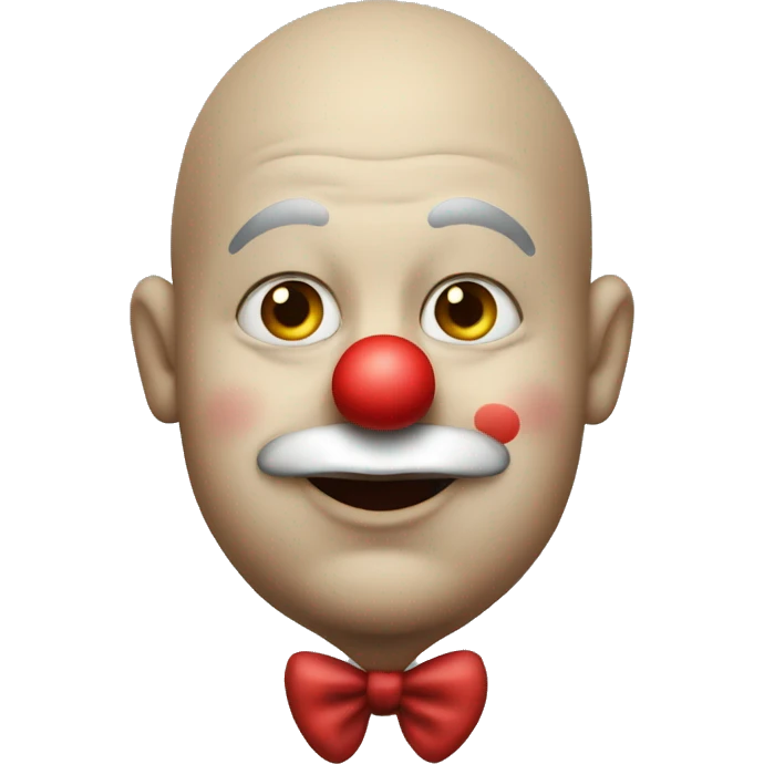 A fat clown with red nose and no hair emoji