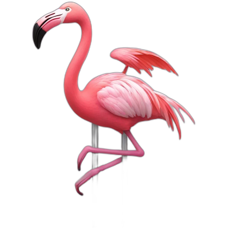 Flamingo dancing on pole emoji