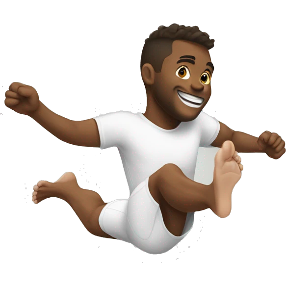 Kicking feet behind head while smiling  emoji
