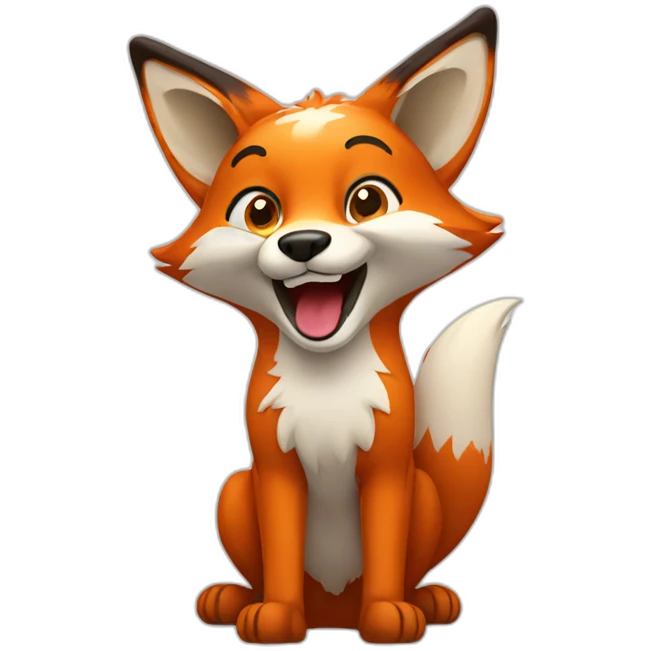 fox waving hello emoji