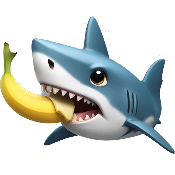 shark eating a banana emoji