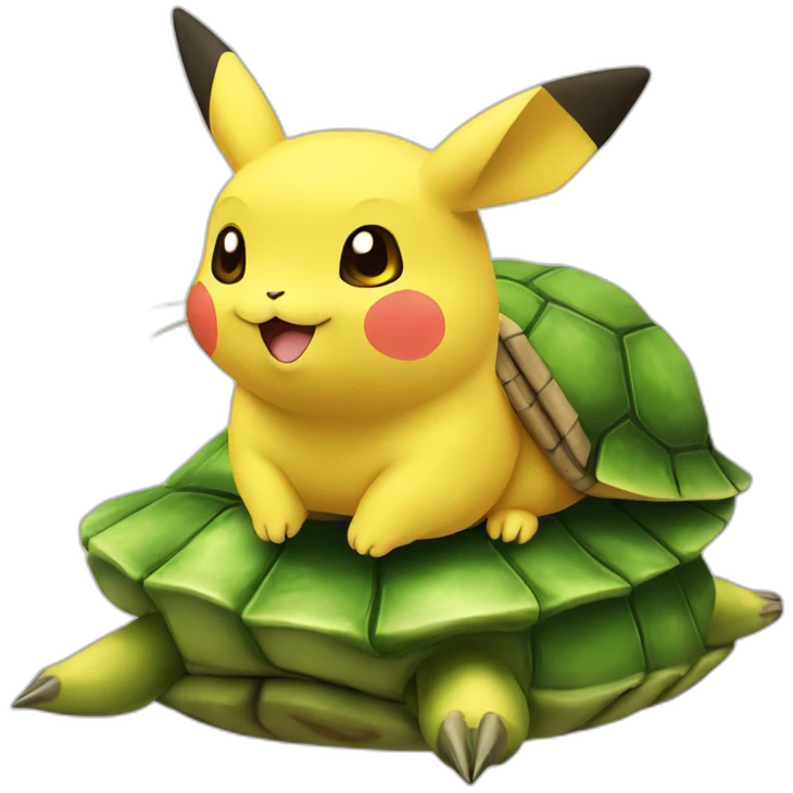 Pikacgu sur tortue emoji