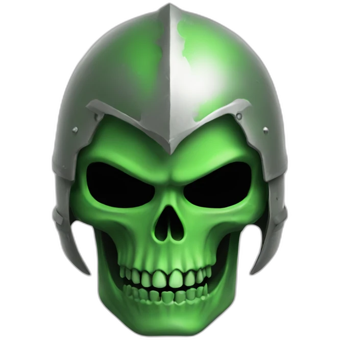 Knight skull alien green emoji