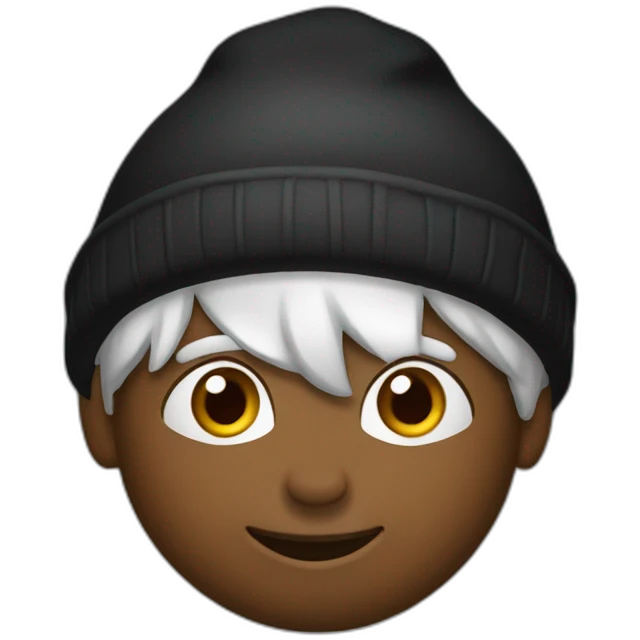 schtroumpf with black beanie emoji