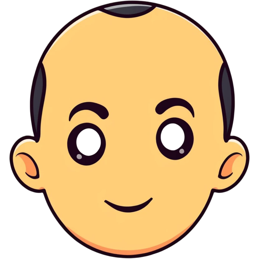 Man with an enormous forehead, comically large forehead, funny character emoji