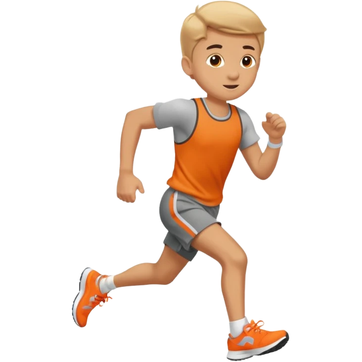 High resolution of ful body kid running  emoji