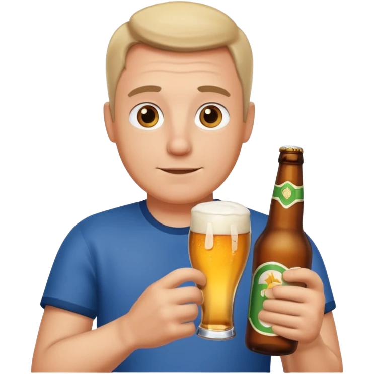 I dad with a beer bottle in his hand emoji