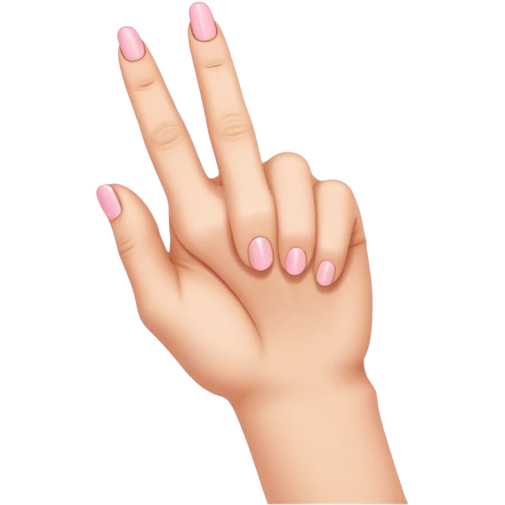A hand with index and middle finger touching then ring finger tip touching thumb then pinky finger emoji