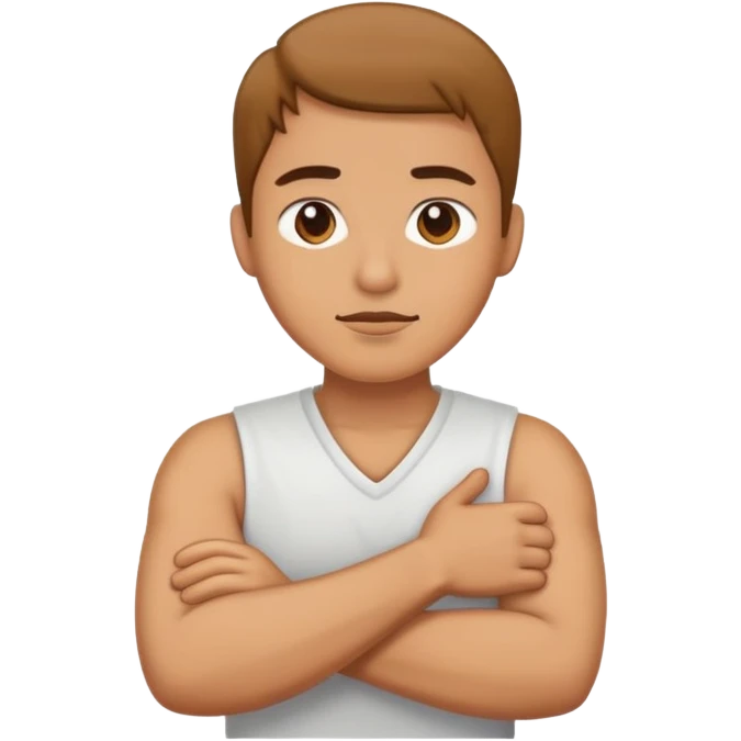 arms crossed holding neck emoji