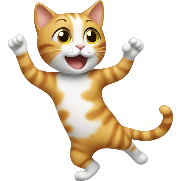 Cat doing happy dance emoji