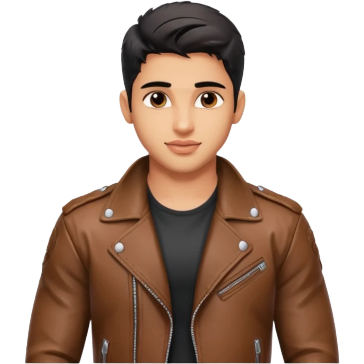 generate a pretty bratz siddharth malhotra, LEAN BUT MUSCULAR WEARING A LEATHER JACKET emoji