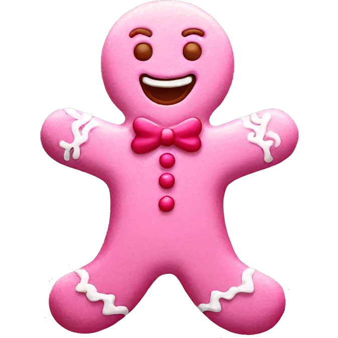 pink gingerbread man  emoji