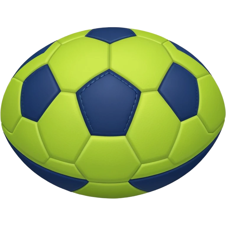 lime green colored football with navy-blue stitching and gray stripes emoji