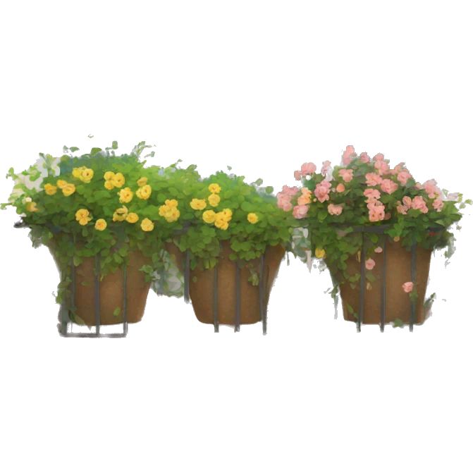 Front balcony with flowering plants emoji