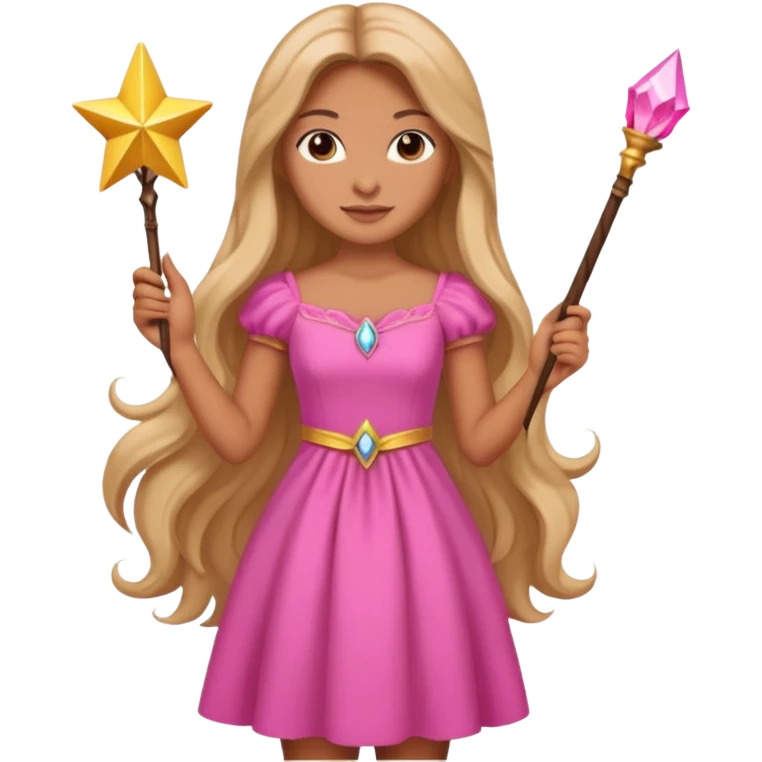 beautiful-haired in pink woman with a wand emoji