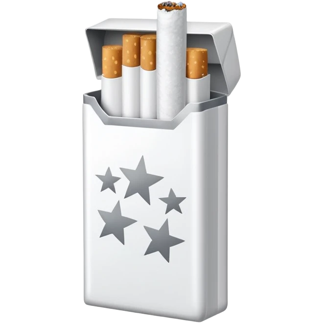white seven stars grey shining cigaret pack with a few little white  emoji