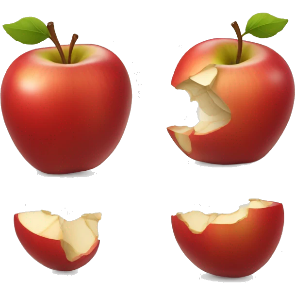 small red apple broken emoji