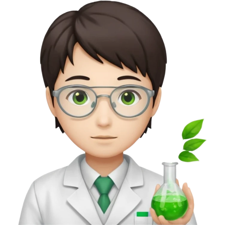 scientist japanese with green epruvete emoji
