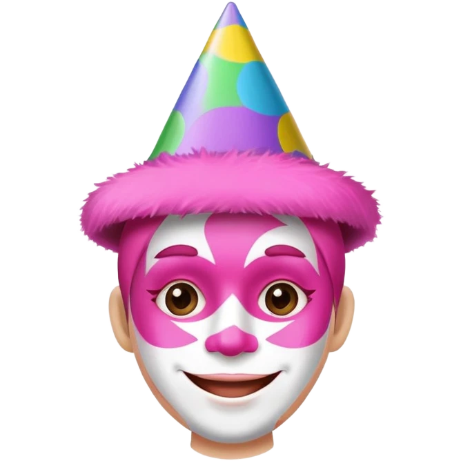 Party face pink emoji