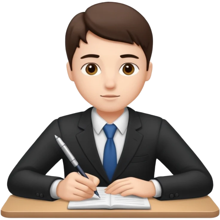 business student sitting taking classes emoji