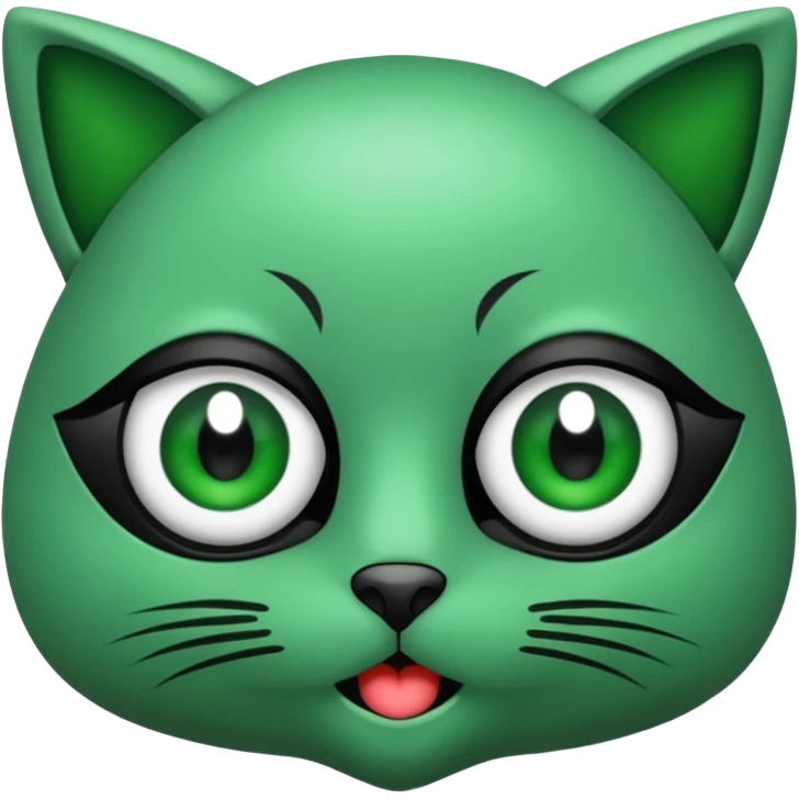 Gata con ojos verdes y negro emoji