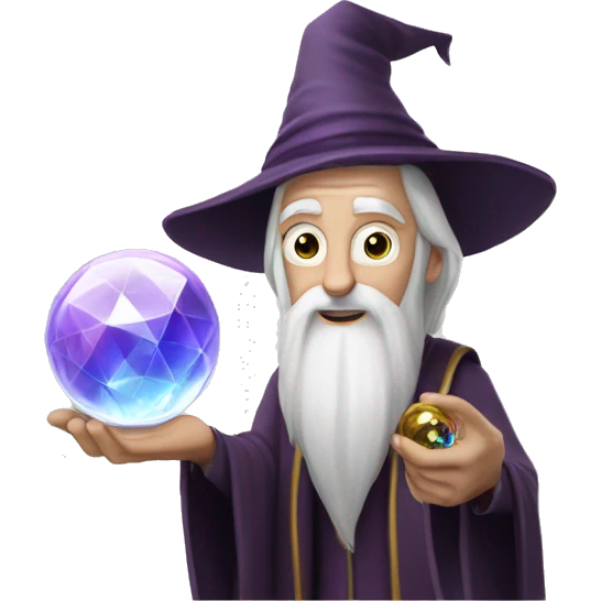 Dumbledore holds a crystal ball in his hand emoji