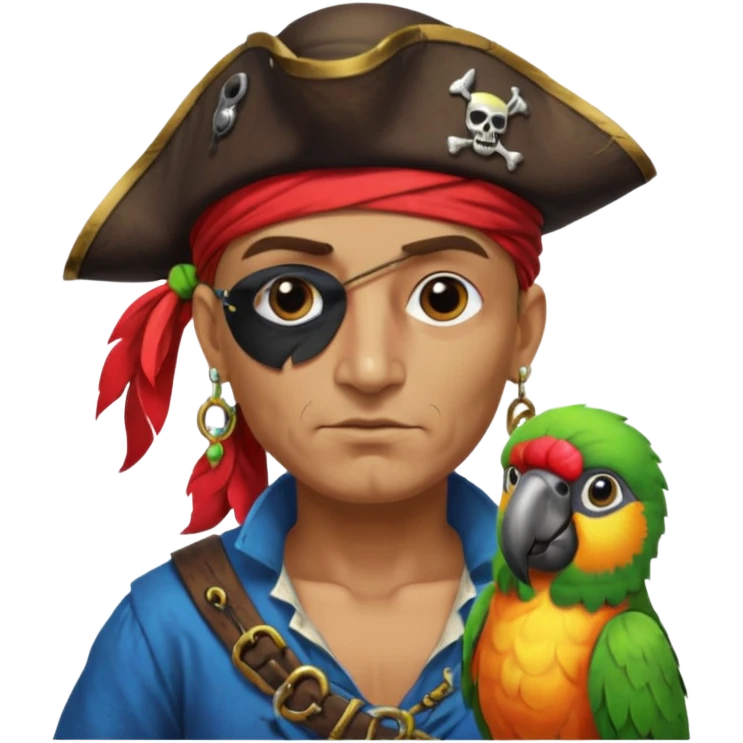 pirate and parrot emoji
