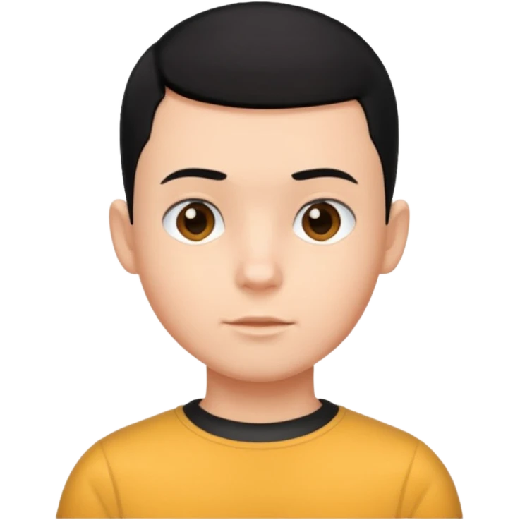 create a long buzz haircut boy that has black hair emoji
