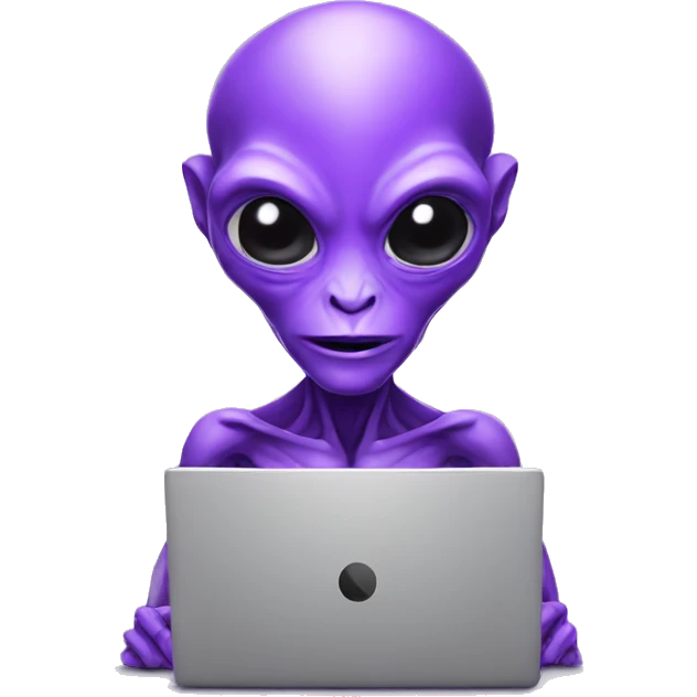 PURPLE ALIEN WITH LAPTOP emoji