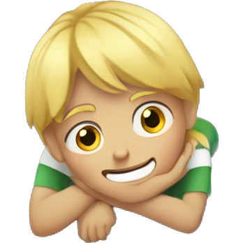 blond kid under the bed emoji