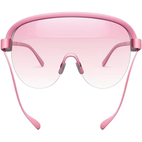 extremely minimalist pink visor glasses, single thin curved line design, barely there emoji