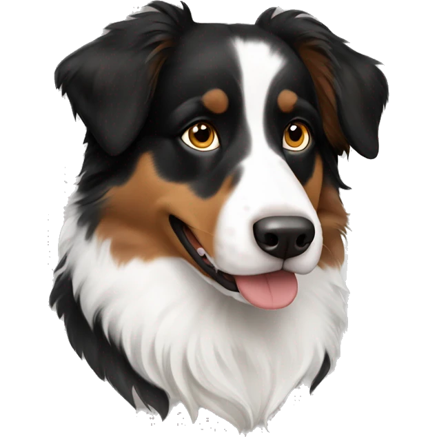 Black white brown Australian Shepherd emoji