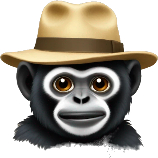 gibbon with hat emoji