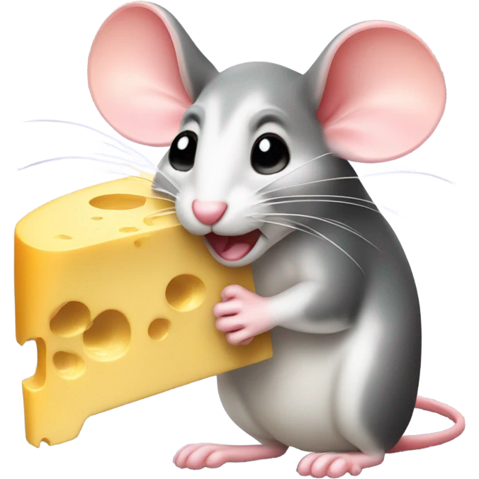 Mouse Holding  a cheese heart emoji