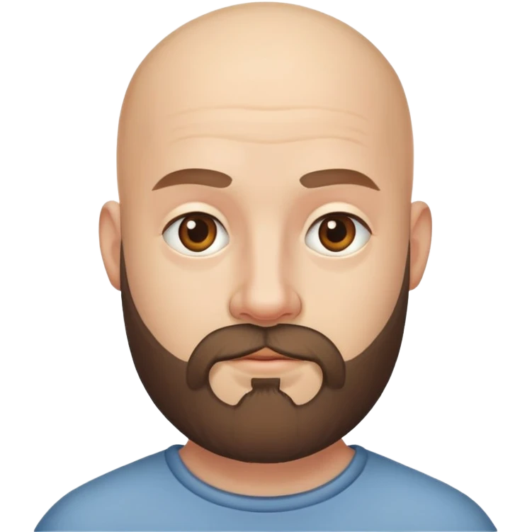 Лысый бородатый мужчина emoji