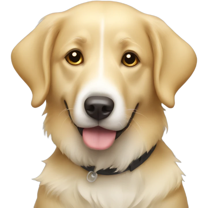 A yellow Labrador hugging a border collie  emoji