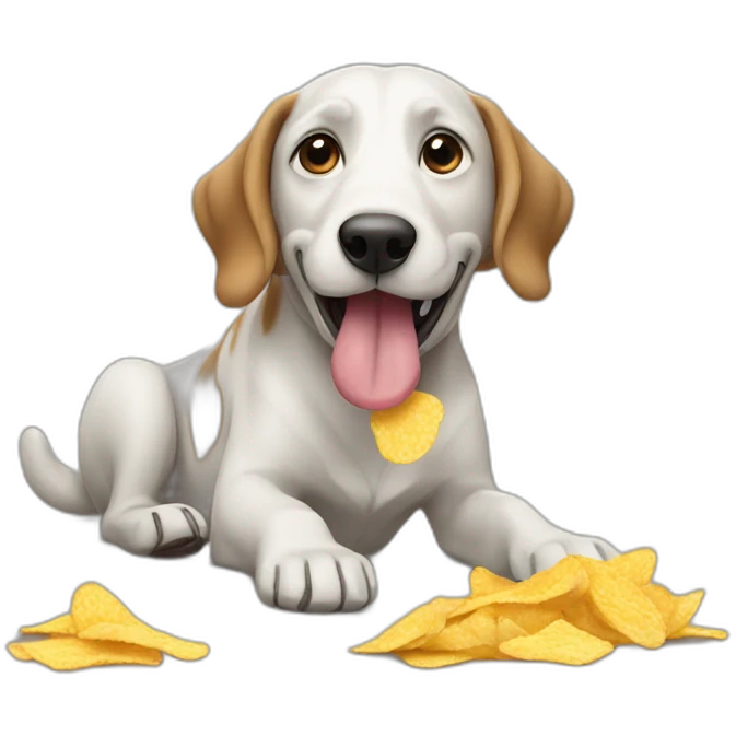 Dog eating chips emoji