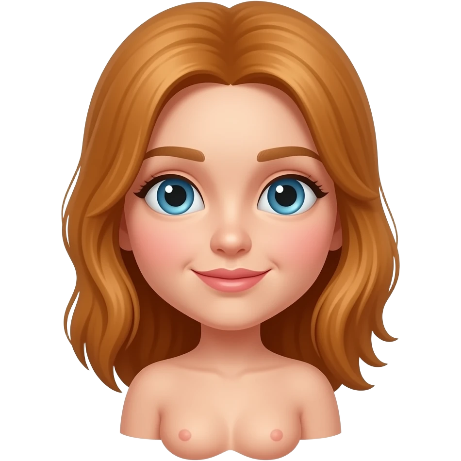 Naked girl with a vagina emoji