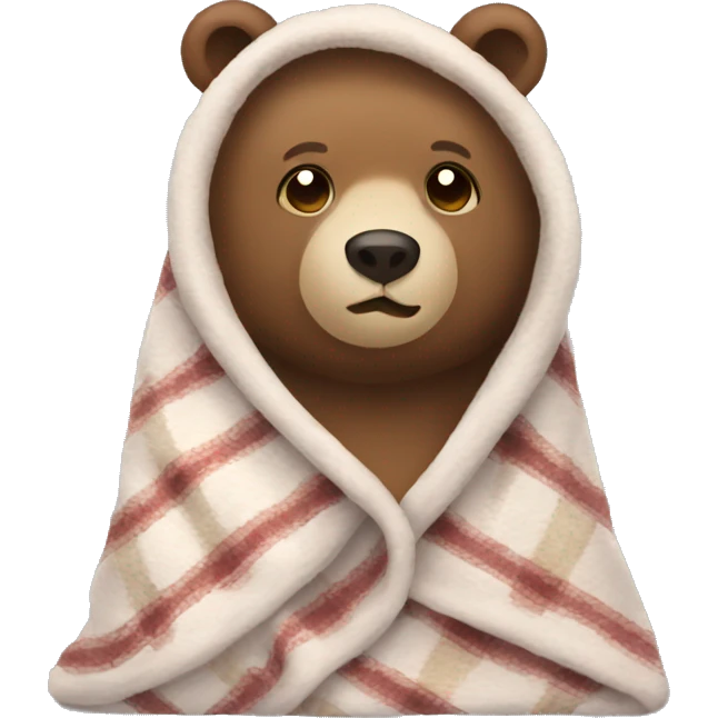 bear cozy in blanket emoji