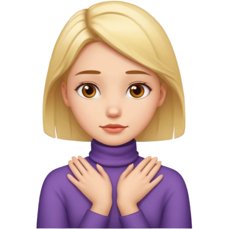Hands crossed on neck girl  emoji