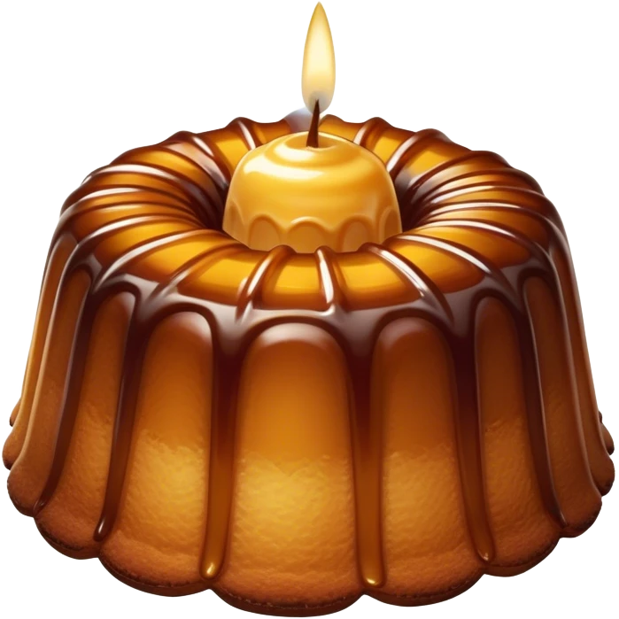 Cinematic rich cannelé, dark caramelized crust with a soft, custard-like interior, glossy finish, warm golden hues, elegant and indulgent. emoji