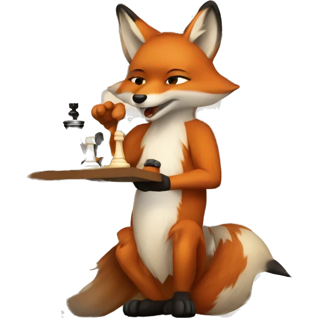 Fox playing chess emoji