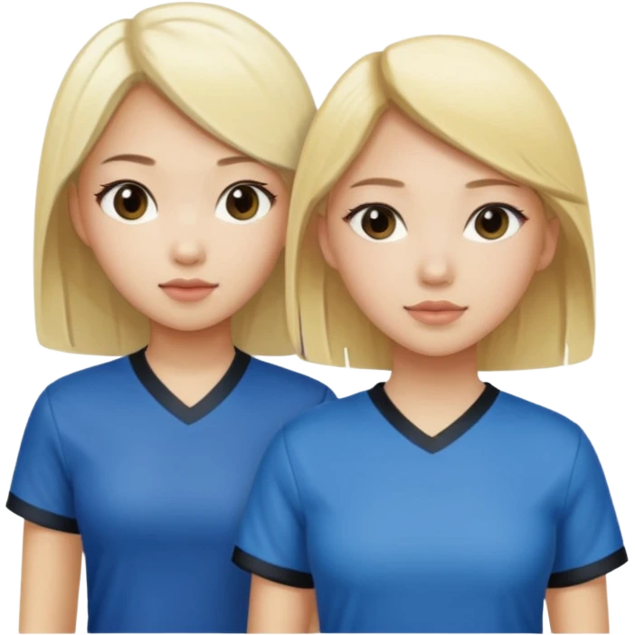 aisan girl and white girl with blonde hair going to the club emoji