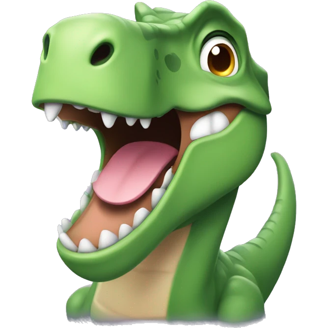 dinosaur with smile emoji